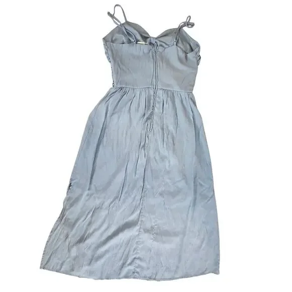 Altard state Bow Cut Out Bella Midi Dress Baby Blue Slip Tank Small - Picture 2 of 11
